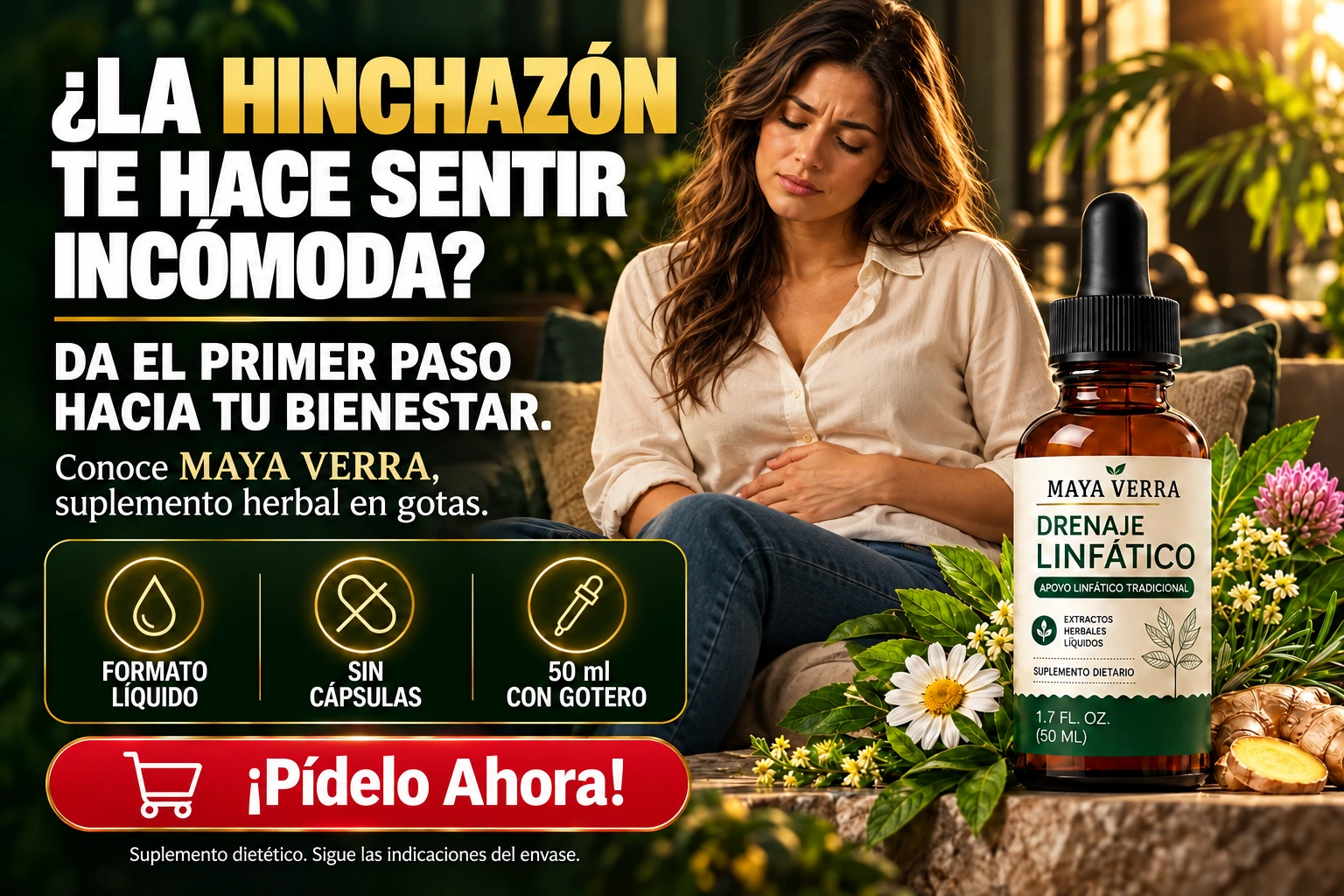 MAYA VERRA Drenaje Linfático · Suplemento herbal en gotas 50 ml